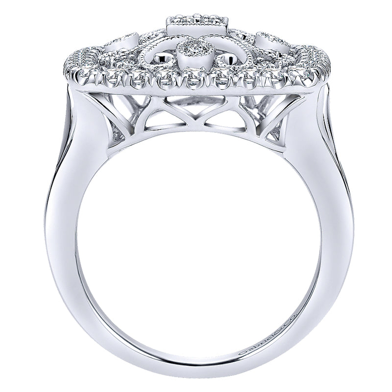 Ladies' Ring 14k White Gold Victorian Fashion
