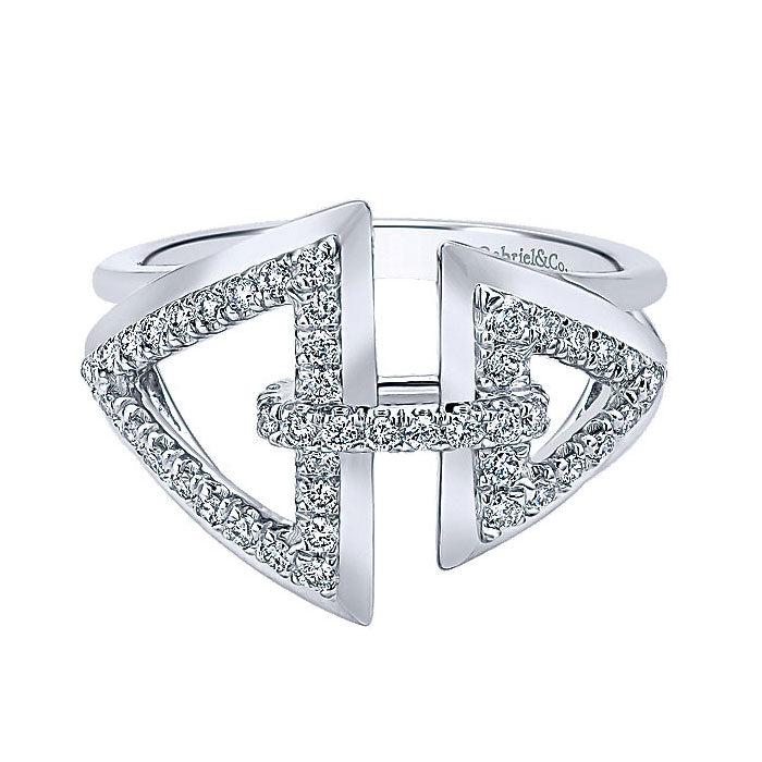 14k White Gold Diamond Fashion Ladies' Ring