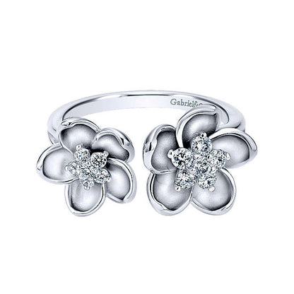 14k White Gold Diamond Fashion Ladies' Ring
