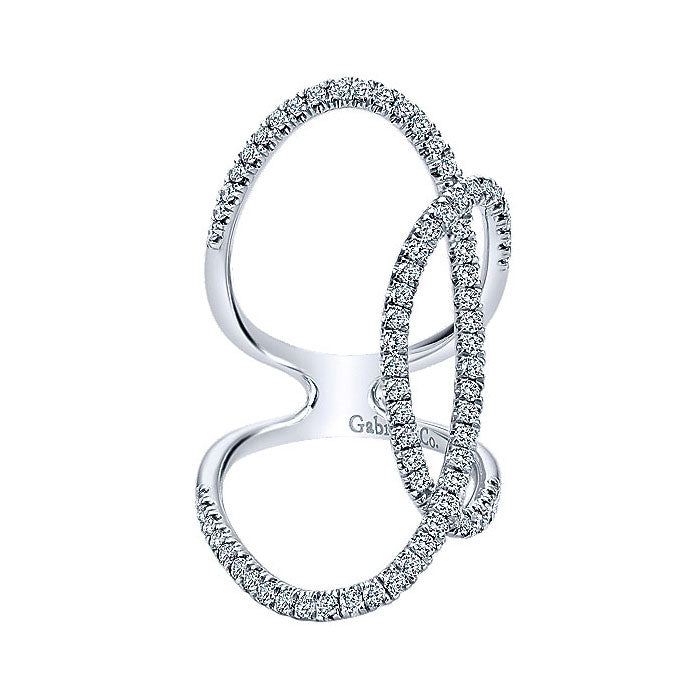 14k White Gold Diamond Fashion Ladies' Ring