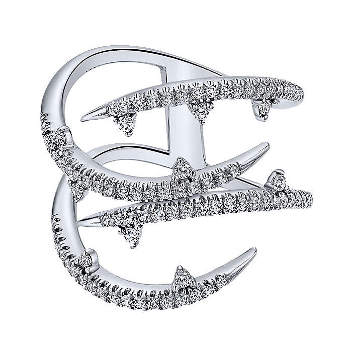 14k White Gold Diamond Fashion Ladies' Ring