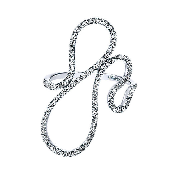 14k White Gold Diamond Fashion Ladies' Ring