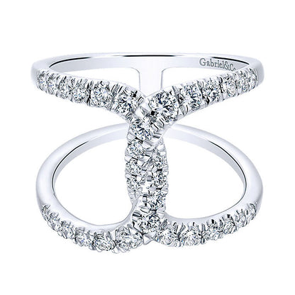 14k White Gold Diamond Fashion Ladies' Ring