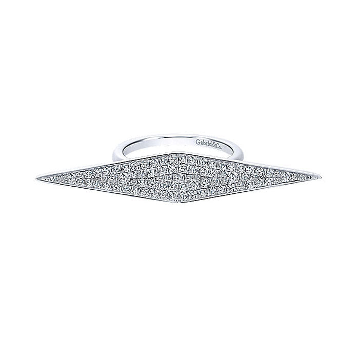 14k White Gold Diamond Fashion Ladies' Ring