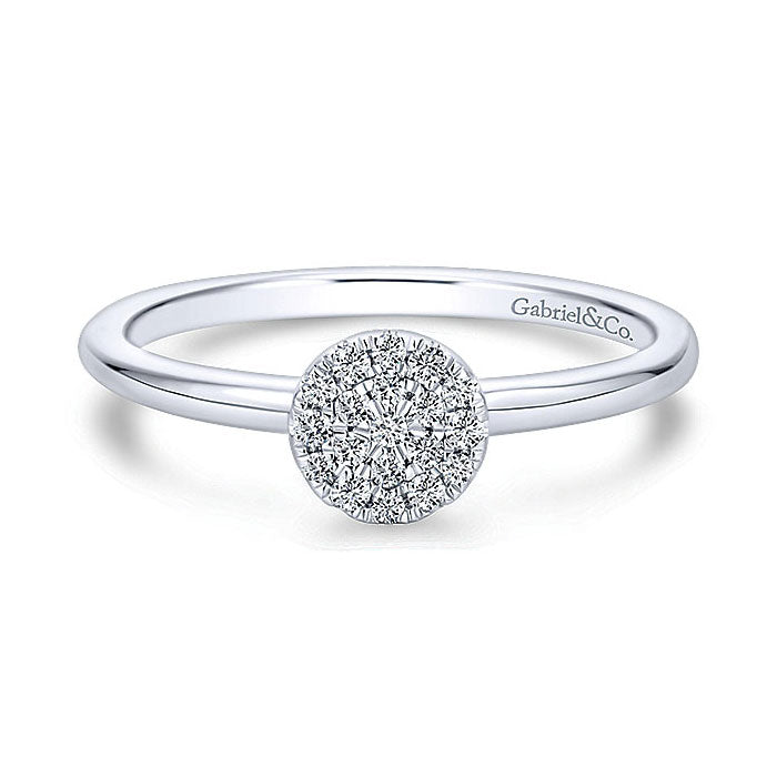 14k White Gold Diamond Fashion Ladies' Ring