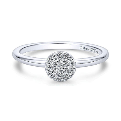 14k White Gold Diamond Fashion Ladies' Ring