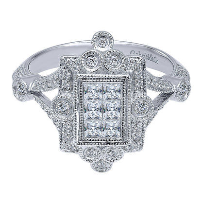 Ladies' Ring 14k White Gold Victorian Fashion