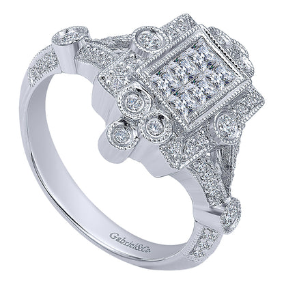 Ladies' Ring 14k White Gold Victorian Fashion