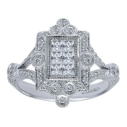 Ladies' Ring 14k White Gold Victorian Fashion