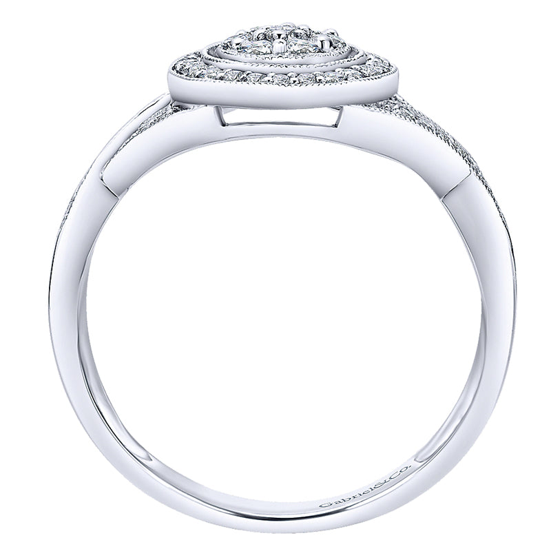 Ladies' Ring 14k White Gold Victorian Fashion