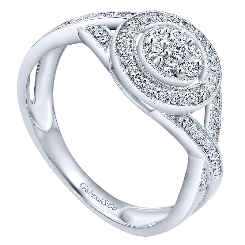 Ladies' Ring 14k White Gold Victorian Fashion