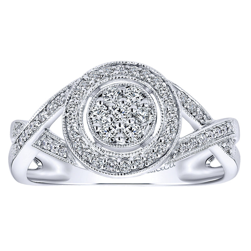Ladies' Ring 14k White Gold Victorian Fashion