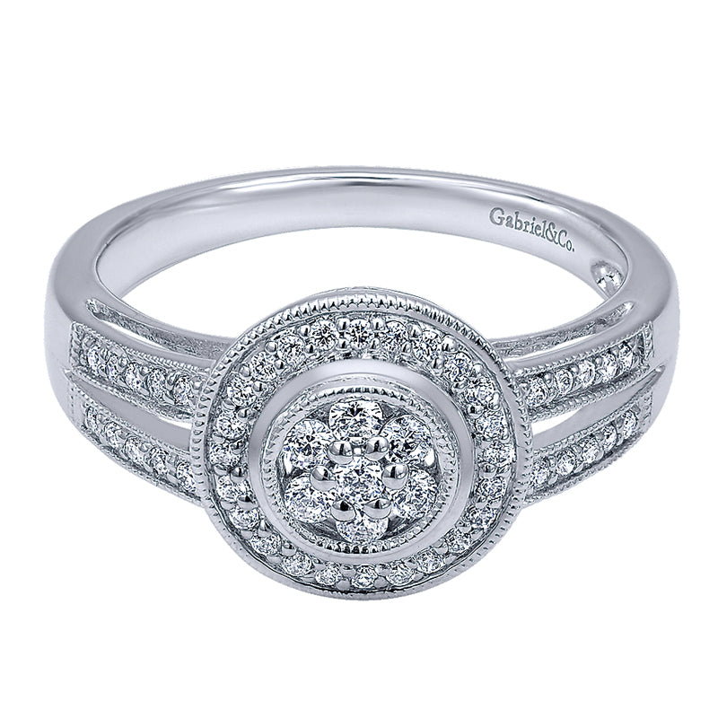 Ladies' Ring 14k White Gold Victorian Fashion