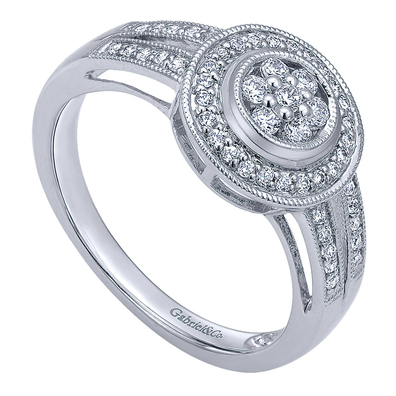 Ladies' Ring 14k White Gold Victorian Fashion