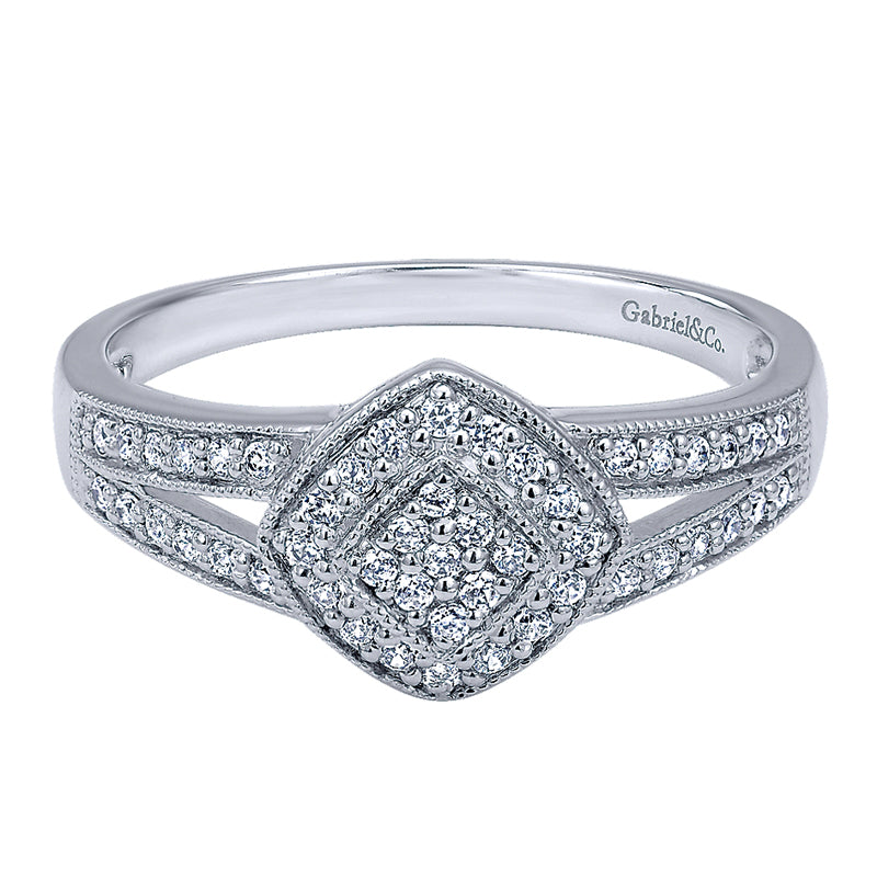 Ladies' Ring 14k White Gold Victorian Fashion