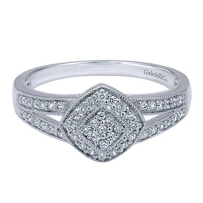 Ladies' Ring 14k White Gold Victorian Fashion