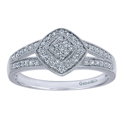 Ladies' Ring 14k White Gold Victorian Fashion
