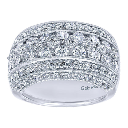 Ladies' Ring 14k White Gold Victorian Fashion