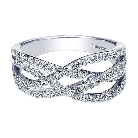 14k White Gold Diamond Fashion Ladies' Ring