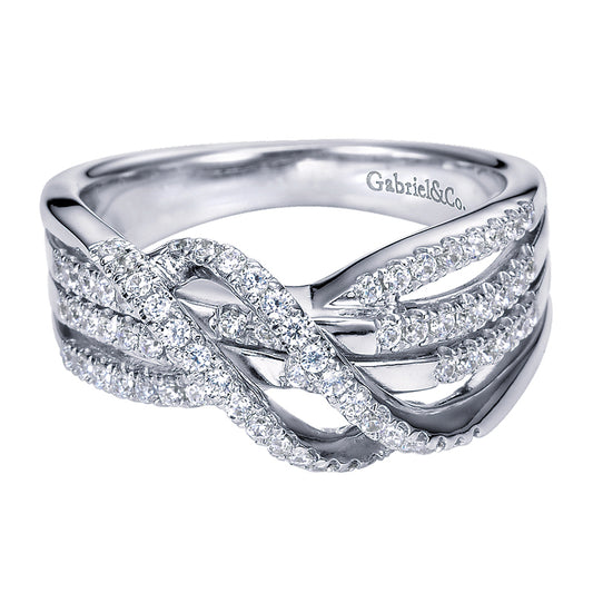 Ladies' Ring 14k White Gold Lusso Diamond Fashion