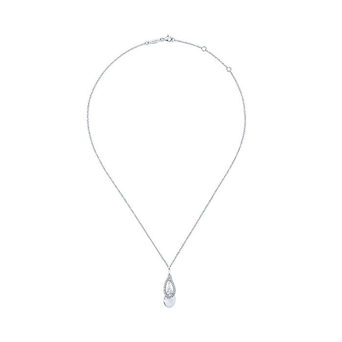 14k White Gold Diamond Fashion Necklace