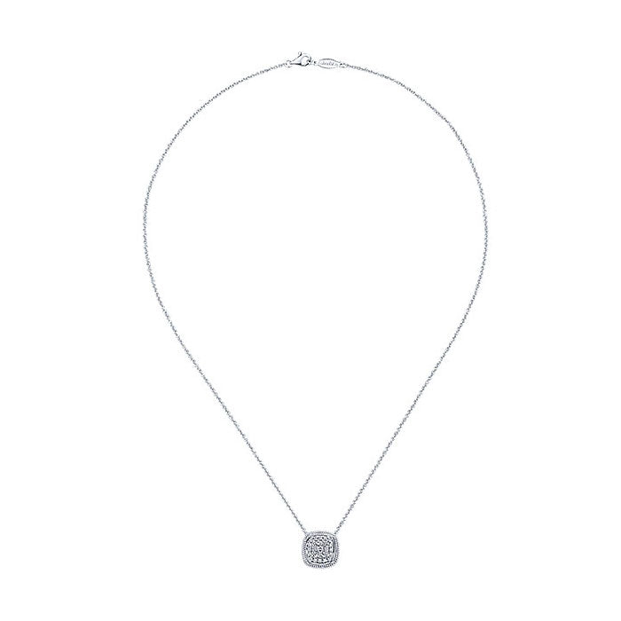 14k White Gold Diamond Fashion Necklace