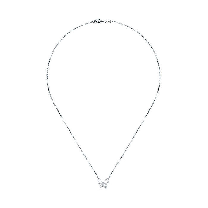 14k White Gold Diamond Fashion Necklace
