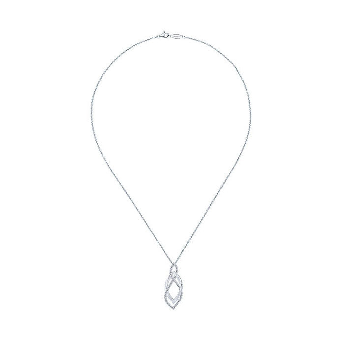 14k White Gold Diamond Fashion Necklace