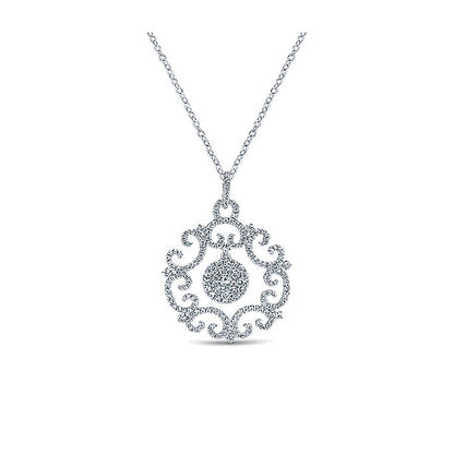 14k White Gold Diamond Fashion Necklace