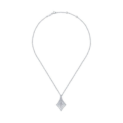 14k White Gold Diamond Fashion Necklace