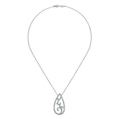 14k White Gold Diamond Fashion Necklace