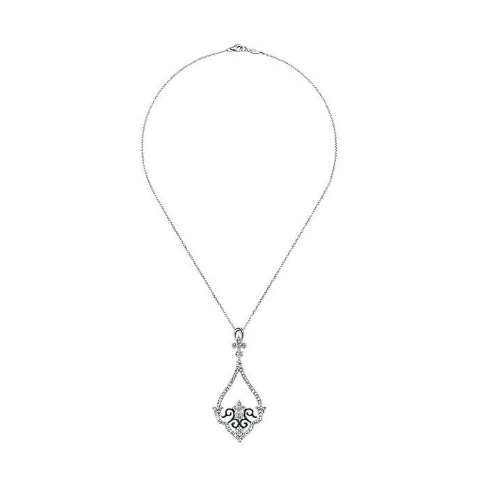 14k White Gold Diamond Fashion Necklace