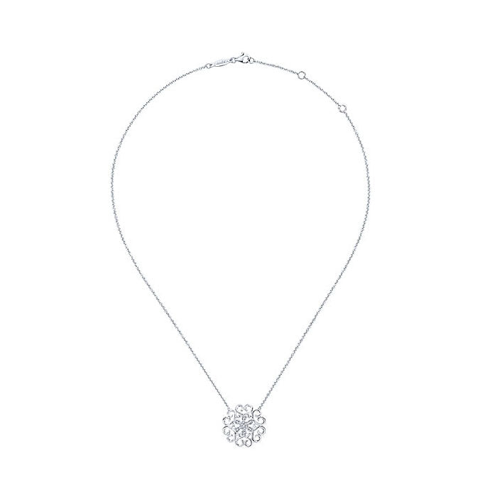 14k White Gold Diamond Fashion Necklace