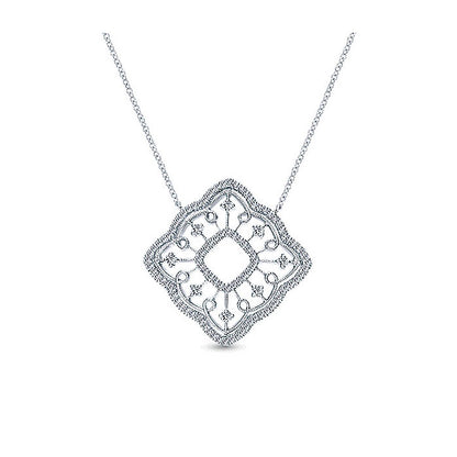 14k White Gold Diamond Fashion Necklace