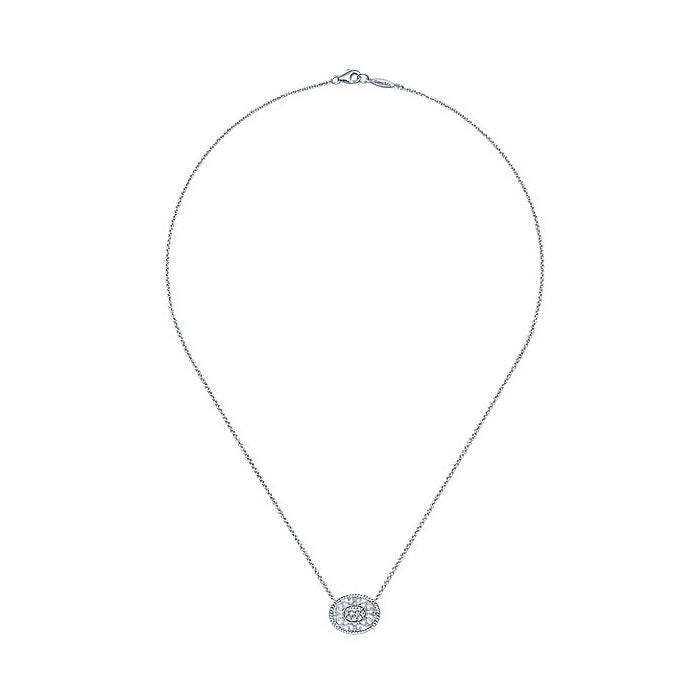 14k White Gold Diamond Fashion Necklace
