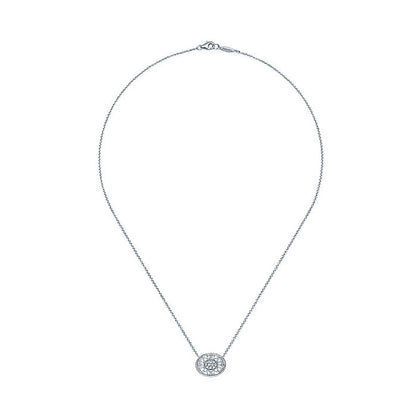 14k White Gold Diamond Fashion Necklace