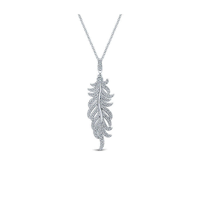 14k White Gold Diamond Fashion Necklace