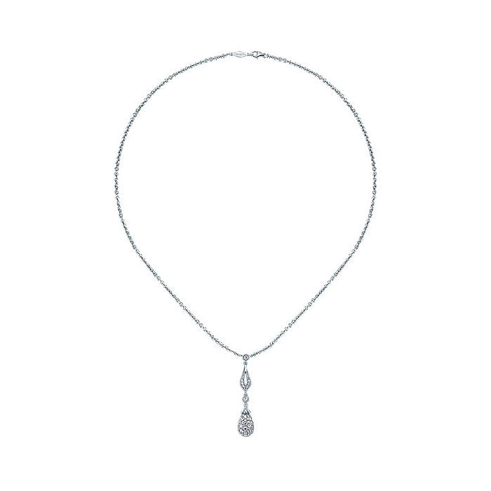 14k White Gold Diamond Fashion Necklace