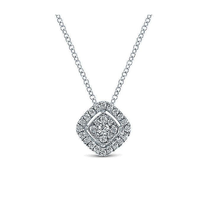 14k White Gold Diamond Fashion Necklace