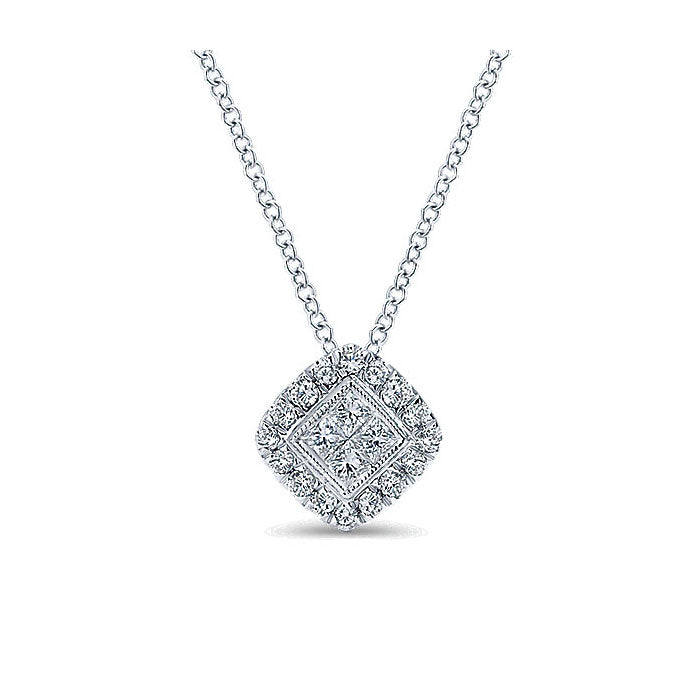 14k White Gold Diamond Fashion Necklace