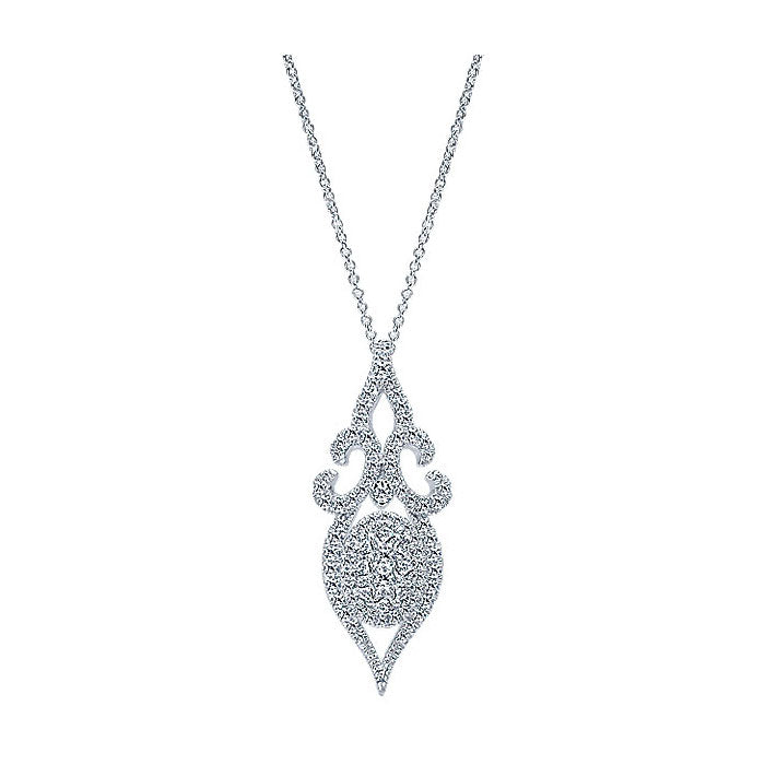 14k White Gold Diamond Fashion Necklace