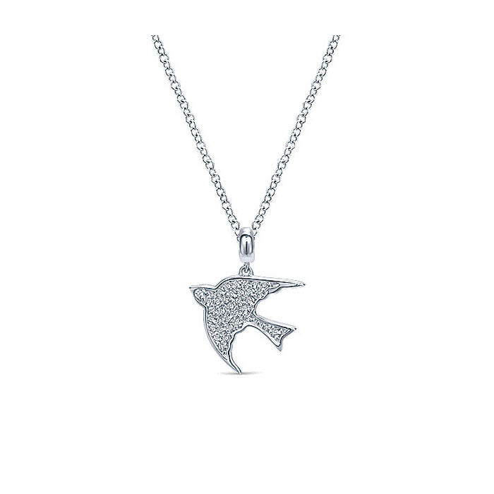 14k White Gold Diamond Fashion Necklace
