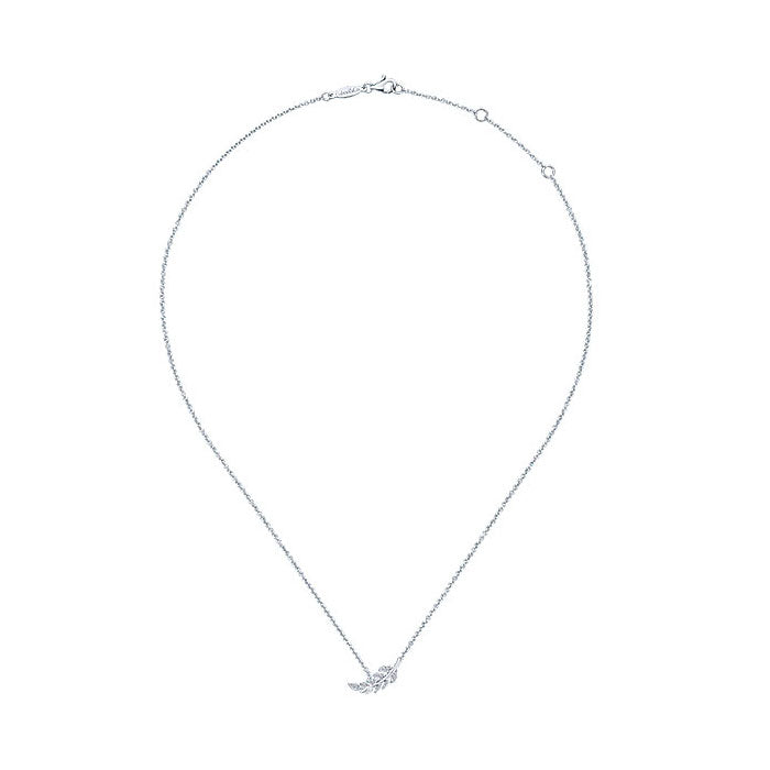 14k White Gold Diamond Fashion Necklace