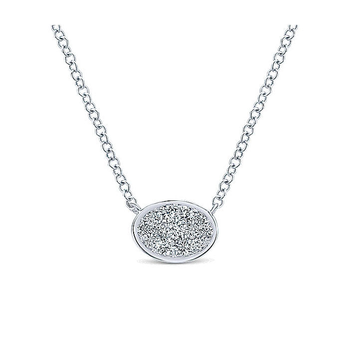 14k White Gold Diamond Fashion Necklace