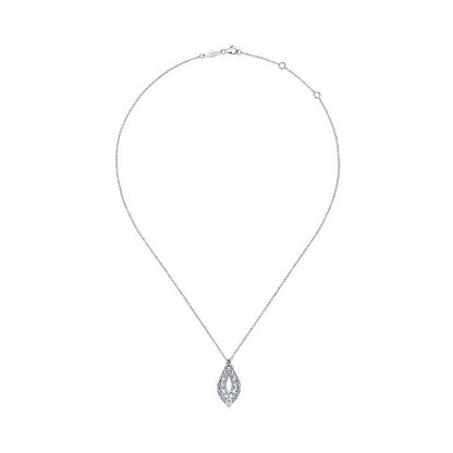 14k White Gold Diamond Fashion Necklace