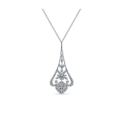 14k White Gold Diamond Fashion Necklace