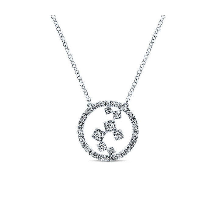 14k White Gold Diamond Fashion Necklace