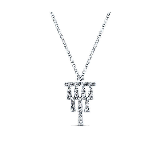 14k White Gold Diamond Fashion Necklace