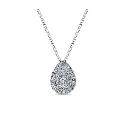 14k White Gold Diamond Fashion Necklace