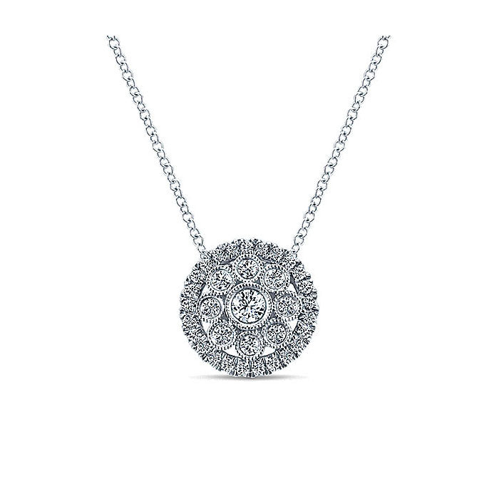 14k White Gold Diamond Fashion Necklace